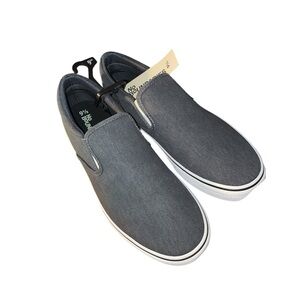 No Boundaries Men's Gray Canvas Slip-On Loafers